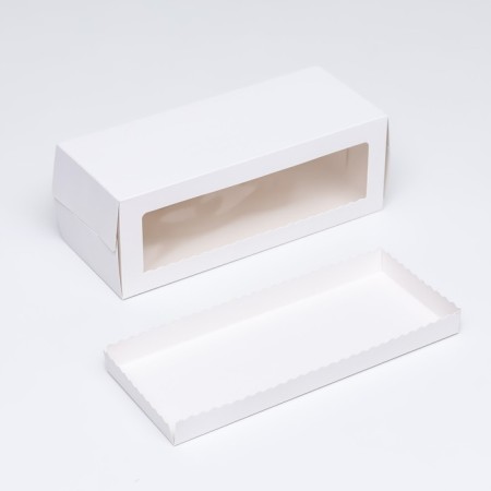 Box for roll with a window, white 27.5 x 11 x 10 cm. Confectionery packaging-3
