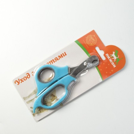 Middle scissors are medium with an emphasis for a finger, blue with gray-4