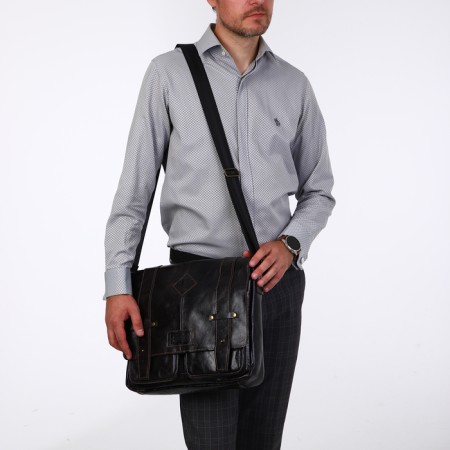 Male bag, xl zolo, dark brown color-5