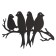Panel "Swallows" Black, 39.1x19cm