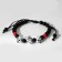 Bracelet "Skull Mini" red beads, black and white color, d = 6 cm