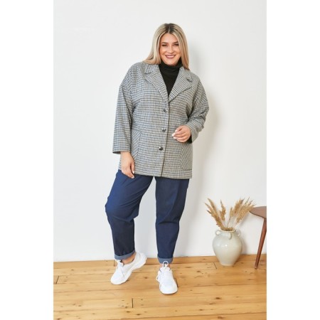 Female jacket, size 66, gray color-2