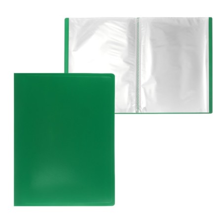 Folder with 60 A4, 500 microns, calligrata, texture "sand", green