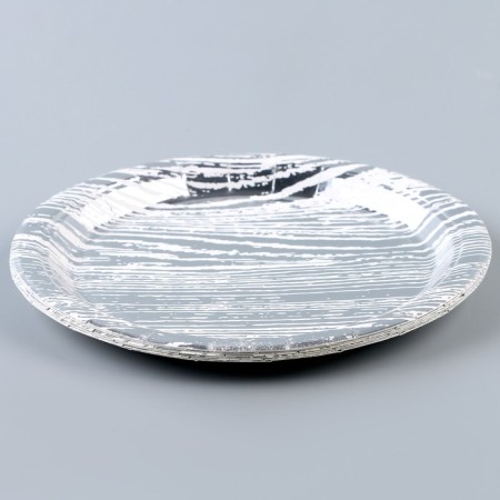 Paper "Strips" plate, in the set 6 pcs., Silver color-1