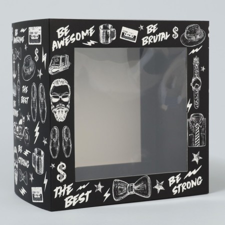 Gift-bending box folding, packaging, “male”, 14 x 14 x 8 cm-4