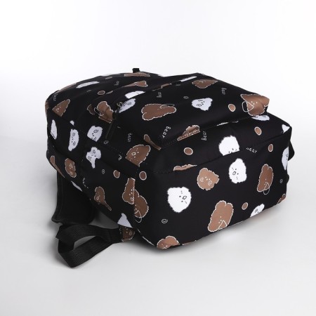 School backpack from lightning textiles, 3 pockets, pencil case, black color-6