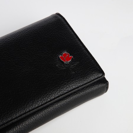 Women's wallet on a magnet, black color-2