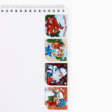 New Year. Magnetic bookmarks "New Year's Delivery Service", on a postcard, 4 pcs-2