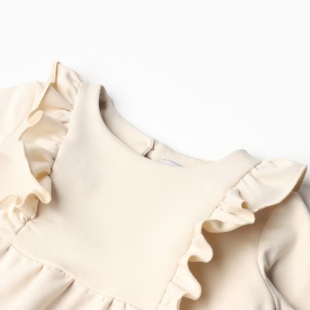 Платье для девочки с рюшей KAFTAN "Basic line", размер 32 (110-116), цвет кремовый-1