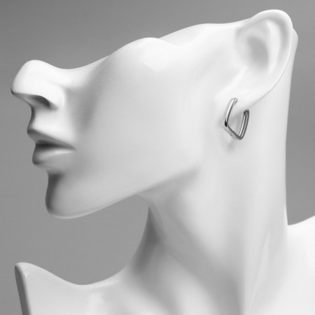 Earrings metal xuping trend, silver color-2
