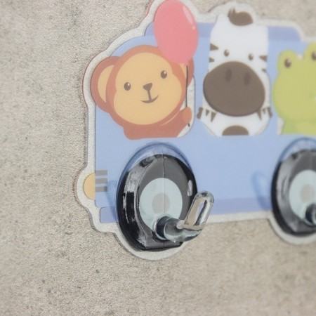 A set of double hooks of self -adhesive "animals", 2 pcs, drawing mix-1