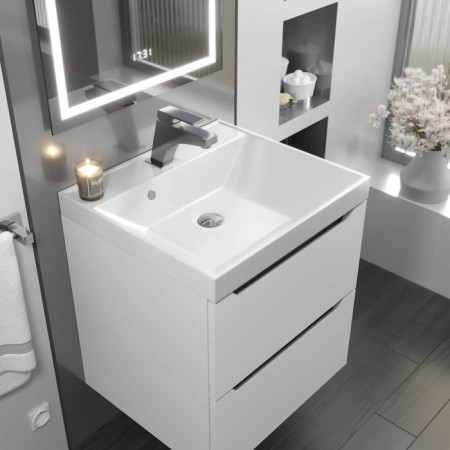 Tumbling under the Uperwood Tanos sink, suspended, 50 cm, white, graphite-2