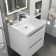 Tumbling under the Uperwood Tanos sink, suspended, 50 cm, white, graphite