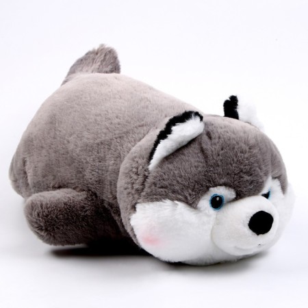 Soft toy "Husky shy", size 35 cm, color gray
