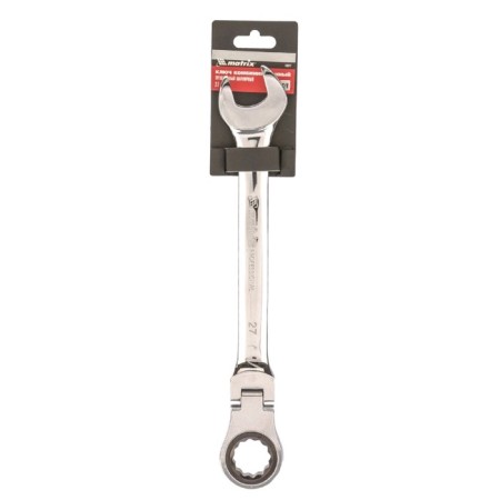 Combined rattling key Matrix 14872, CRV, articulated, mirror chromium, 27 mm-3