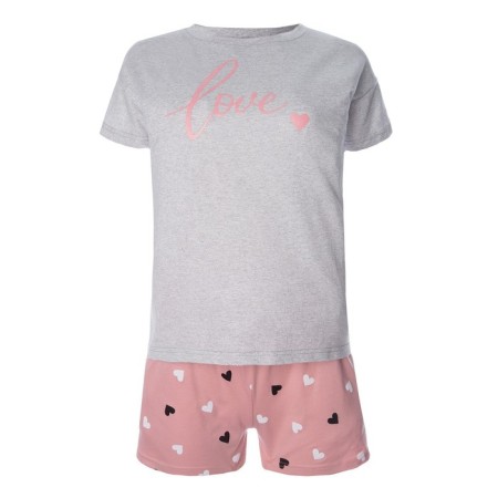 Female homemade set (T -shirt/shorts), gray color, size 44-7