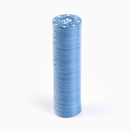 A set of chips with denomination No. 25, 50 pcs, plain, blue-1