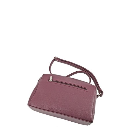Cross-Bodi bag with zipper, burgundy color-1
