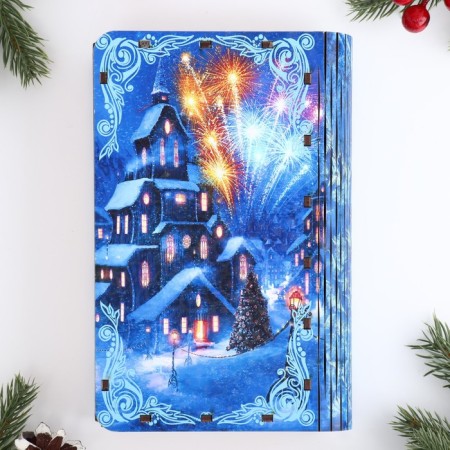 Casket Book New Year's blue, 20x13x5 cm-2