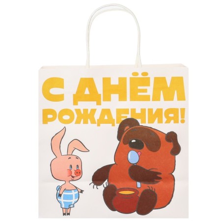 Gift package, 22x22x1 cm, craft, packaging, Winnie the Pooh-4