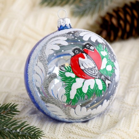 Ball "Winter branch" d- 9.5 cm, mix