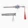 Souvenir weapon suspended mini "Asura sword", keychain, 21 cm, silver with red