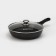Pan, d = 26 cm, removable handle, glass cover, anti -stick coating, dark marble color