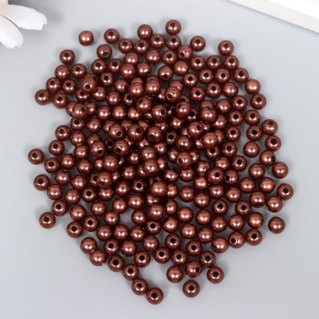 Beads for creativity plastic "Chocolate-brown" set of 200 pcs d = 0.6 cm