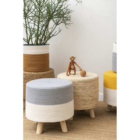Puff Devy, 400 × 400 × 400 mm, beige / gray color