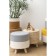 Puff Devy, 400 × 400 × 400 mm, beige / gray color