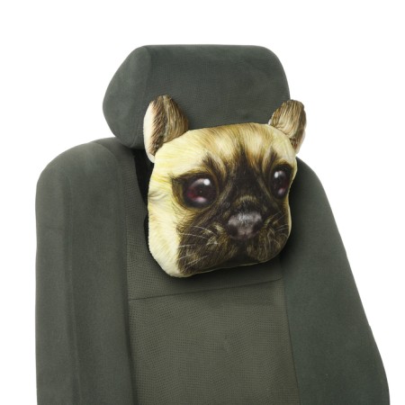 Pillow on the headrest Matech Animals Line, pug, 30 x 25 x 10 cm, brown, beige-5