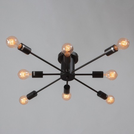 Ceiling chandelier "Orion" 8x60W E27 Color: Black-1