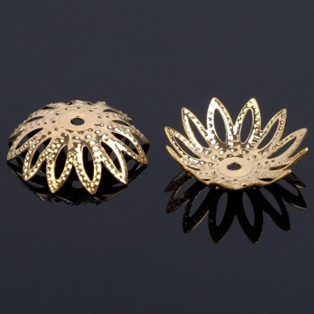 Hats for beads (set 10 pcs.) SM-034, 5 × 20 mm, color gold