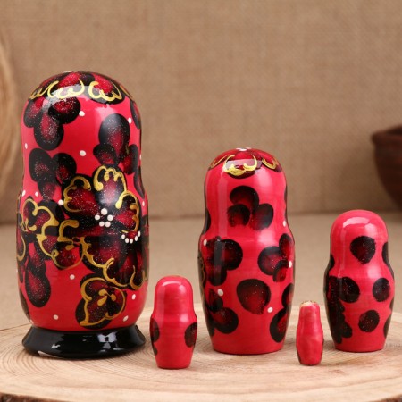 Matryoshka "Chamomile", Pink, 5-doll, 16 cm-3