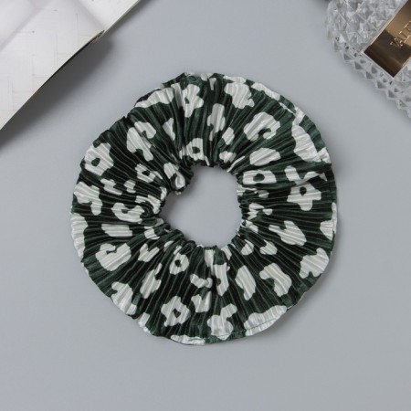 Hair elastic band "Orbit" Stains, 12 cm, green-1