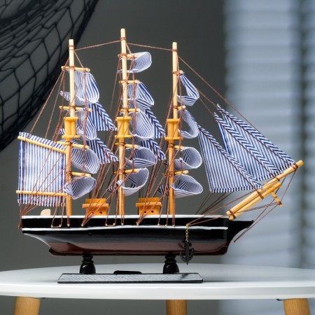 The ship "Pallas" is three-masted blue-white paprusa, 40*8*35cm-7