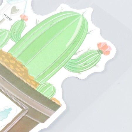 The sticker on the switch "Cactus in a pot and clouds" window 8.5x8.5 cm, volumetric 26x16.5 cm-1