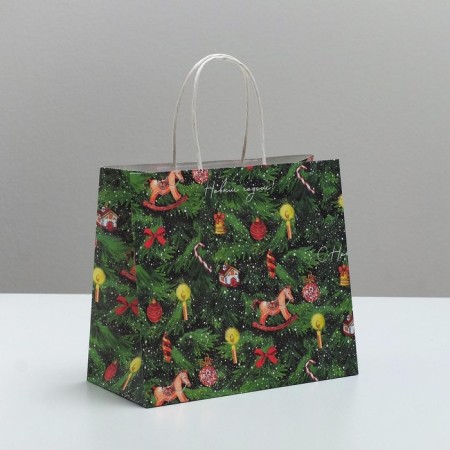 Package Gift Craft "New Year's Christmas tree", 22 x 25 x 12 cm, New Year-1