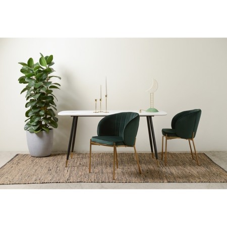 Coral chair, 560 × 500 × 850 mm, velor, green color-6