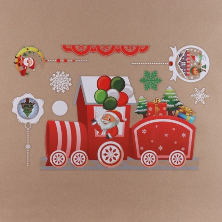 Stickers on the windows "New Year" balls, Christmas tree, 2 pieces, 35 x 50 cm
