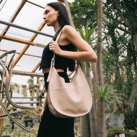 Women's bag on magnet Textura, average size, beige color