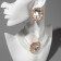 Set 2 items; Earrings, Knock Luxury Large Stone, white color in gold, 42 cm