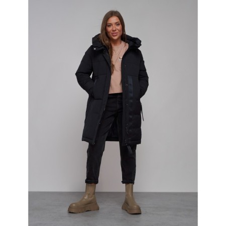 Coat insulated winter female, size 48, black color-15