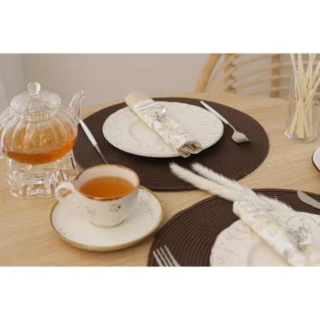A set of serving napkins on the table "Loft", 4 pcs, d = 38 cm, brown color-9