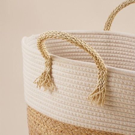 Belly basket wicker -round SL Home "Order", 35 × 40 cm, cotton, hyacinth-2