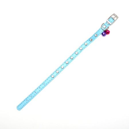 A collar with round rhinestones, 28 x 1 cm, Osh 21-25 cm, arts. The skin, blue-2