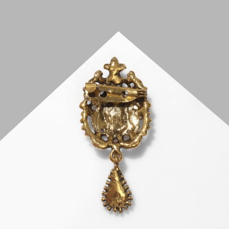 Brooch "Empress" night, blue-white color in black gold-3