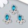 Decor for creativity metal, rhinestones "Butterfly with sapphire" silver 1.6x2.2 cm
