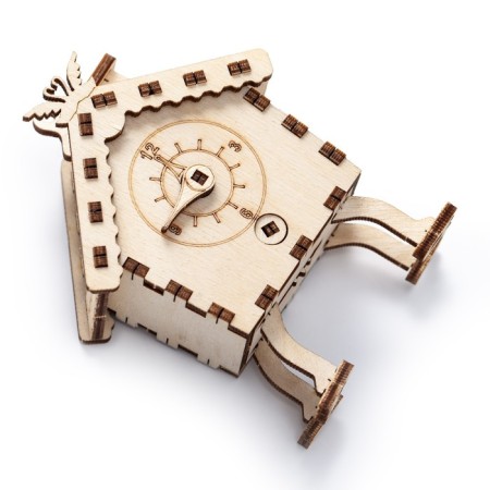 Wooden designer Drovo "New Year's house with a clock"-2