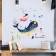 Interior plastic sticker "Whale and abstraction" 50x70 cm